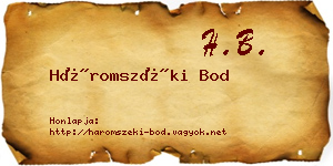 Háromszéki Bod névjegykártya